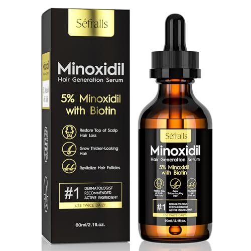 5% minoxidil hair growth serum oil for men and women, biotin h...