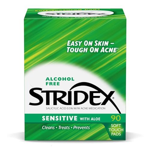 stridex medicated acne pads, sensitive, 90 count,