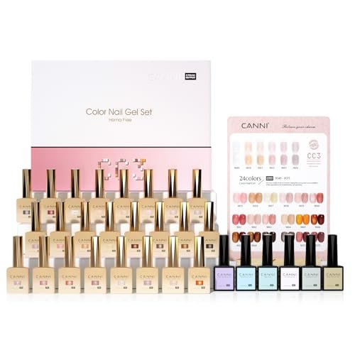 canni cc3 jelly gel nail polish set with color card, 30pcs jel...
