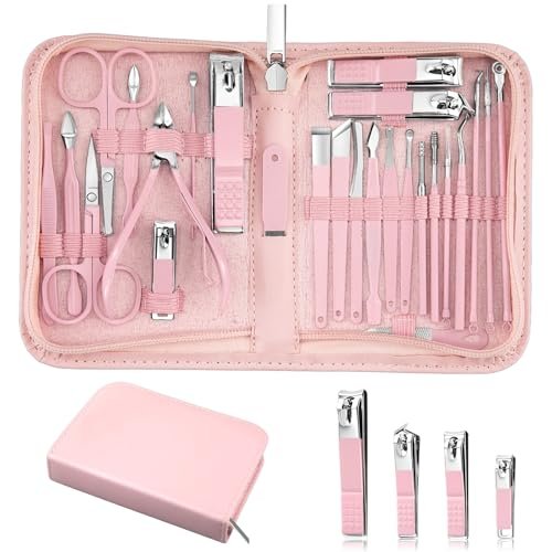 minkinh 26 piece professional manicure set，features stainless...