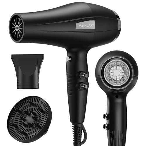 annlary ionic hair dryer with diffuser, blow dryer, profession...