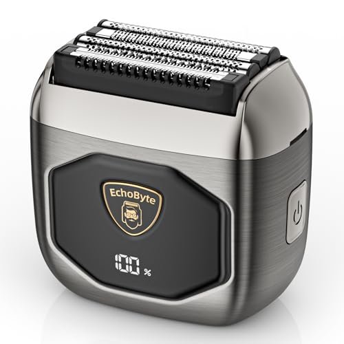 echobyte full metal electric foil shaver for men: 4 floating b...