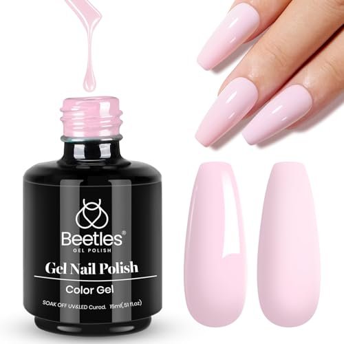 beetles pink gel polish barely pink 15ml/0.51fl oz, light pi...