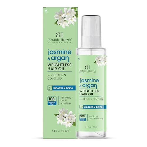 botanic hearth argan & jasmine weightless hair oil, 3.4 fl oz...