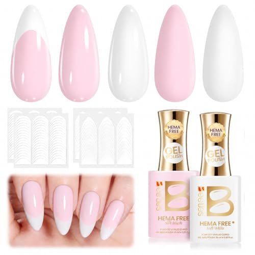 Beetles French Tip Gel Polish - Blush Moonlight, 2 Colors Hema... beetles french tip gel polish blush moonlight, 2 colors hema...