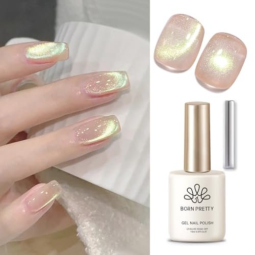 born pretty nude pink cat magnetic eye gel nail polish hologra...