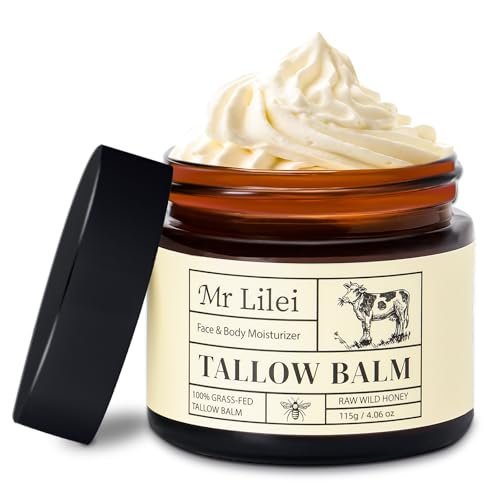 lilei beauty organic grass fed beef tallow balm with raw honey...