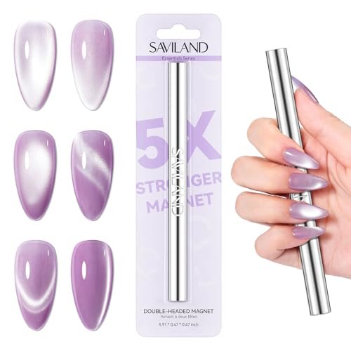 saviland essentials cat eye magnet for nails: 5x stronger neod...