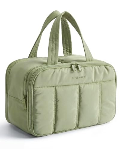 bagsmart travel toiletry bag, puffy large toiletry bag for wom...