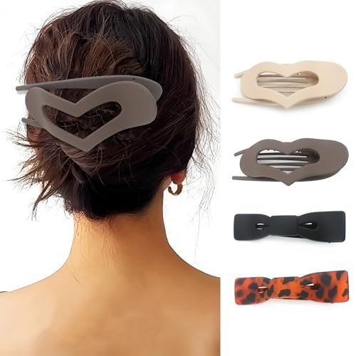 b.phne flat hair claw clips for women,matte medium hair clips...