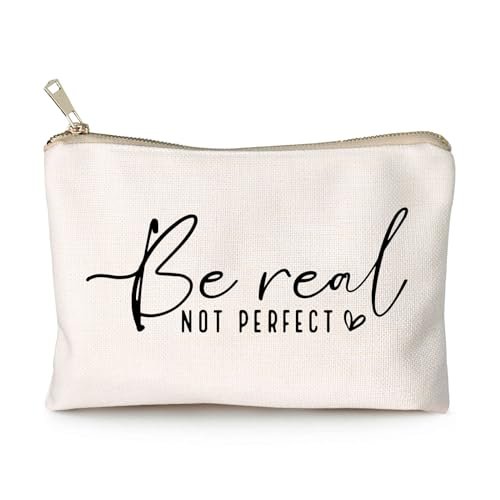 hubbgdesign be real not perfect makeup bag, inspirational scri...