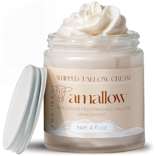 amallow 100% grass fed beef tallow for skin care face + body...