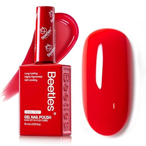 beetles red gel nail polish gel polish hema free classic red...