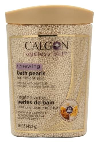 calgon ageless bath series renewing pearls, 16 oz.