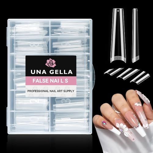 una gella coffin fake nails tips extra long 216 pcs xxl coffin...
