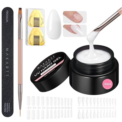 makartt milky white gel builder kit long lasting extension har...