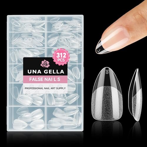 una gella short almond nail tips, 312pcs short almond gel nail...