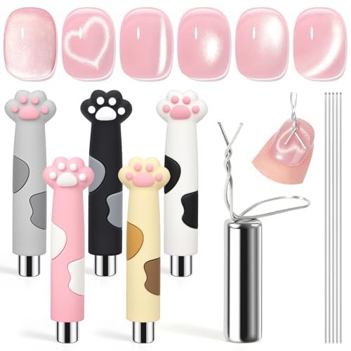 saviland essential strong magnetic nail magnet set: 6pcs cat e...