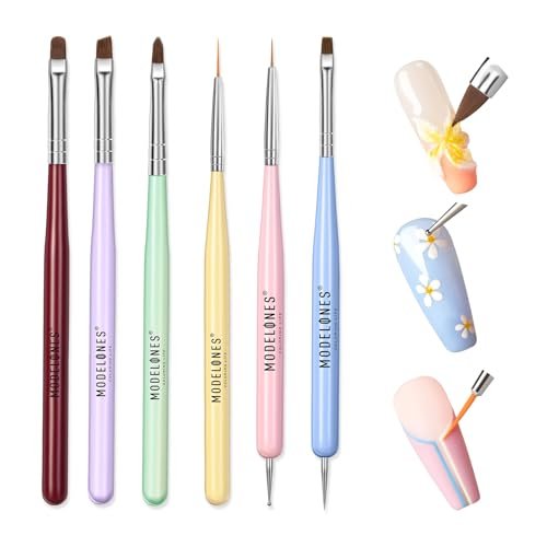 modelones nail art brushes set, nail brush kit gel polish, ext...