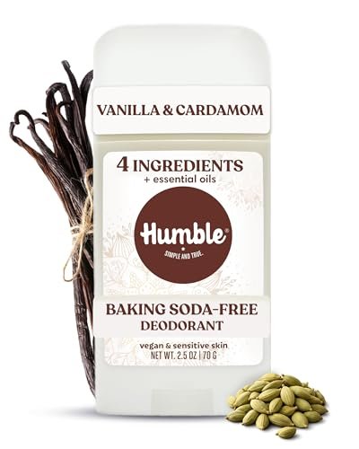 humble aluminum free deodorant for women & men, vanilla & card...