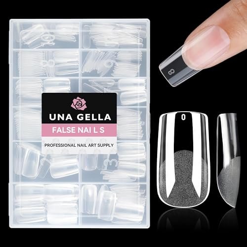 una gella medium square gel nail tips half matte 312pcs medium...