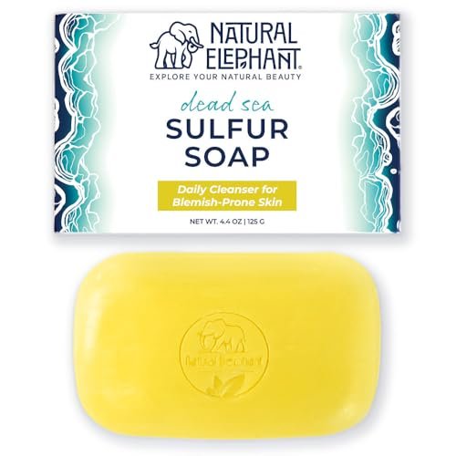 natural elephant dead sea sulfur soap bar | clarifying face &...