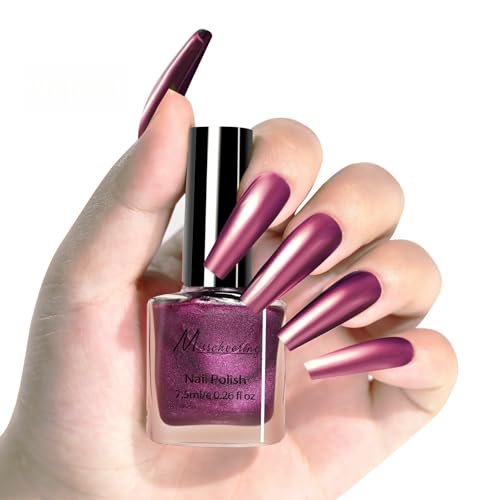 imgdd magenta purple metallic mirror nail polish chrome effect...