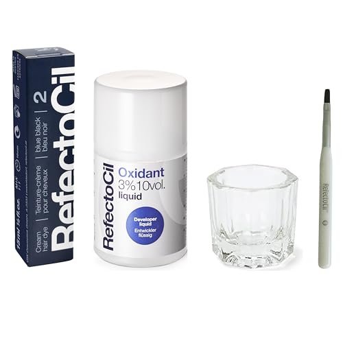 refectocil blue black hair tinting kit includes cream hair dye...