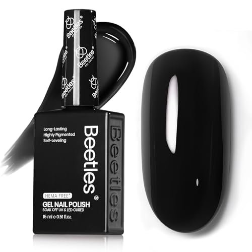 beetles black gel polish – silent charm audrey black color hem...