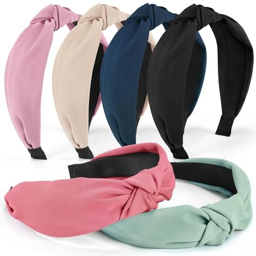 diyjibb headbands for women girls 6pcs stylish top knotted h...