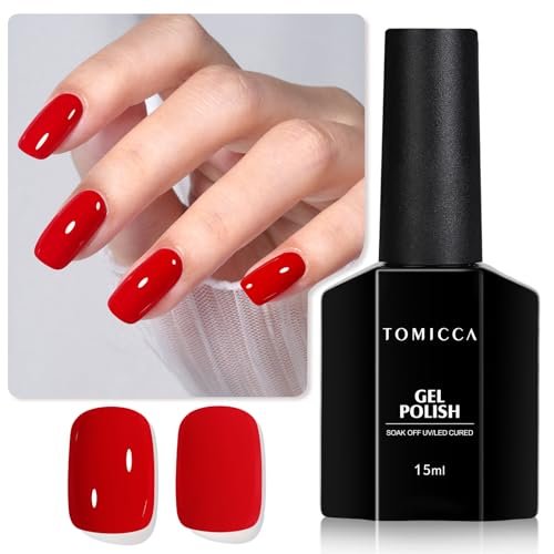 tomicca ruby red gel polish 1pcs red gel nail polish pure colo...