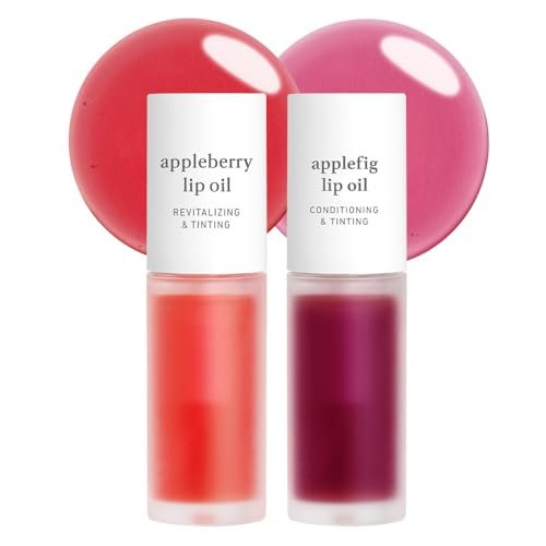 nooni korean lip oil set appleberry & applefig | long lastin...