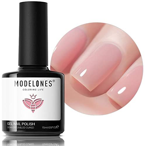 modelones pink gel nail polish jelly nude pink gel polish fren...