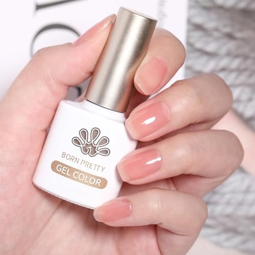 born pretty jelly gel nail polish nude set crystal transparent...