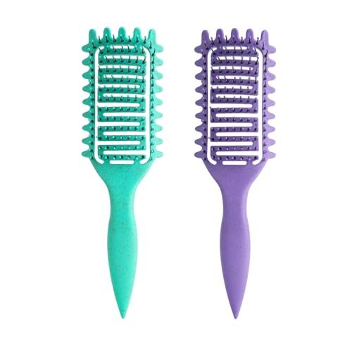 curl defining brush for curly hair, vented detangling hair bru...