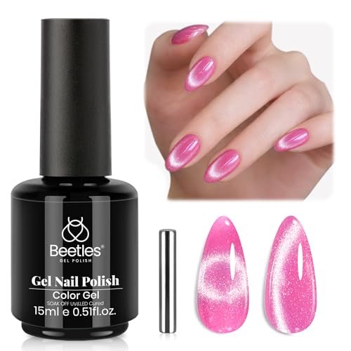 beetles pink cat eye gel nail polish 15ml gel polish pink ca...