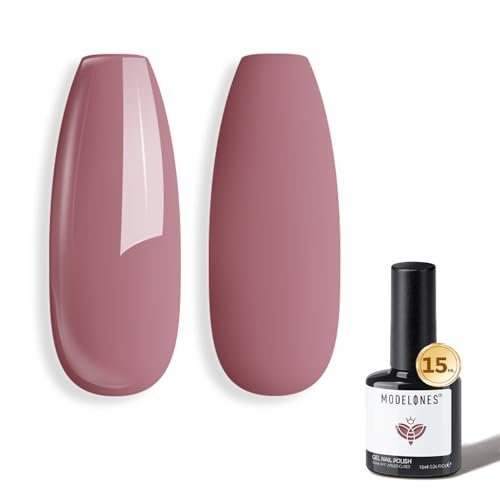 modelones pink gel nail polish, purple taro deep color rosy pi...