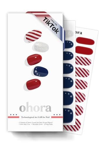 ohora semi cured gel nail strips works with any nail lamps,...