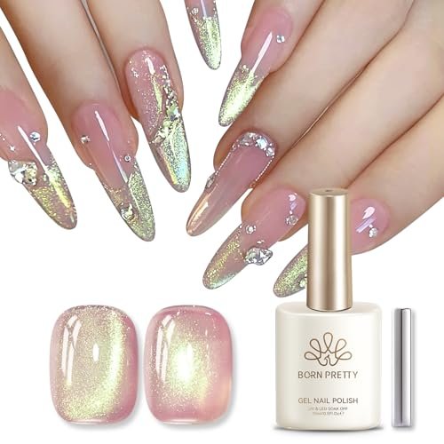 born pretty cat magnetic eye gel polish 15ml,nude pink with ho...