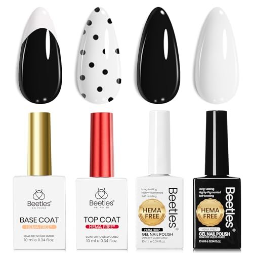 Beetles Black White Gel Polish - Twin Dialogue Collection, 4pc... beetles black white gel polish twin dialogue collection, 4pc...