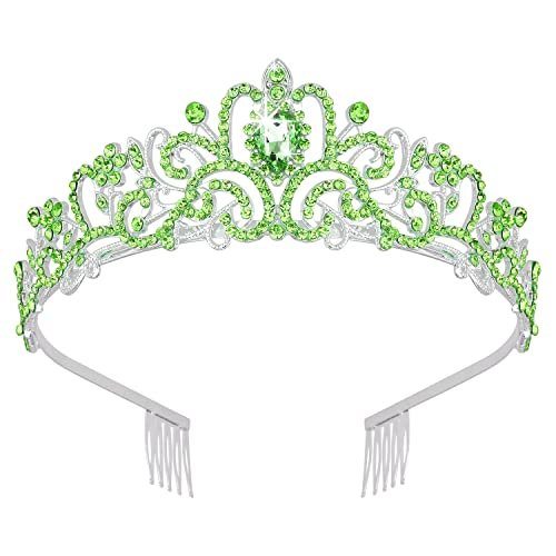 didder silver tiaras and crowns for women elegant green crys...