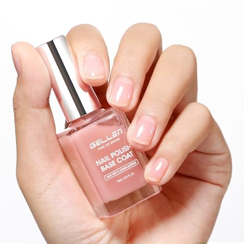 gellen 4‑in‑1 clear nail polish base coat sheer tinted natural...