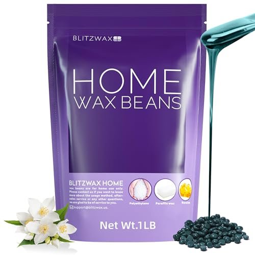 blitzwax dark green wax beads 1lb for coarse hair removal, sen...