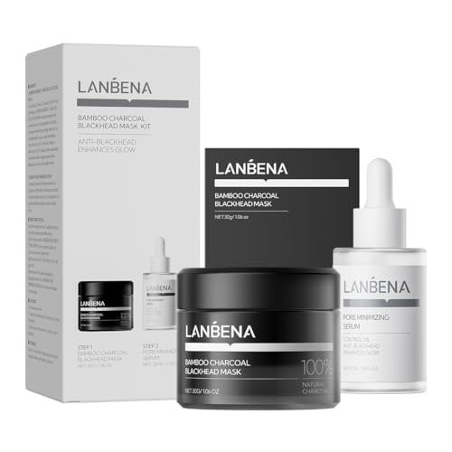 lanbena 3 in 1 blackhead removing set, bamboo charcoal pore st...
