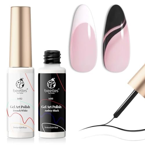 beetles gel polish nail art liner gel polish set 2 popular bl...