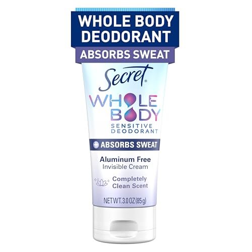 secret whole body deodorant dry feel cream + absorbs sweat for...