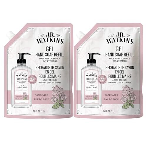 j.r. watkins gel hand soap refill, moisturizing hand wash, for...