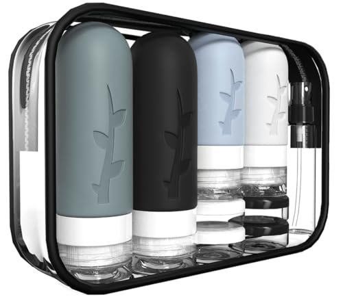 18pack travel bottles for toiletries,tsa approved silicone tra...
