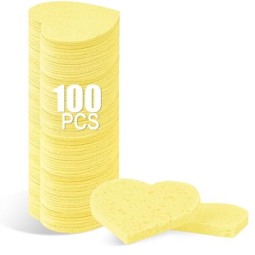 100-Count Compressed Facial Sponges for Estheticians Heart Sha... 100 count compressed facial sponges for estheticians heart sha...