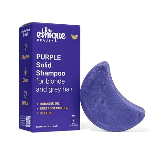 ethique purple shampoo bar for toning brassy hair plastic fr...